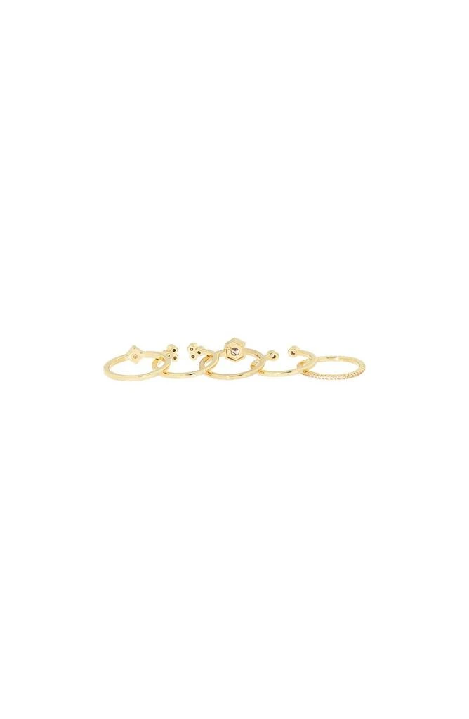 商品Nordstrom|5-Piece Gold-Tone CZ Ring Set - Size 7,价格¥70,第2张图片详细描述