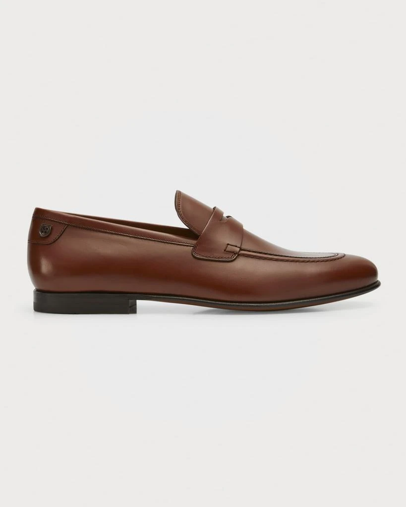 商品Salvatore Ferragamo|Men's Goya Almond Toe Leather Penny Loafers,价格¥3380,第1张图片