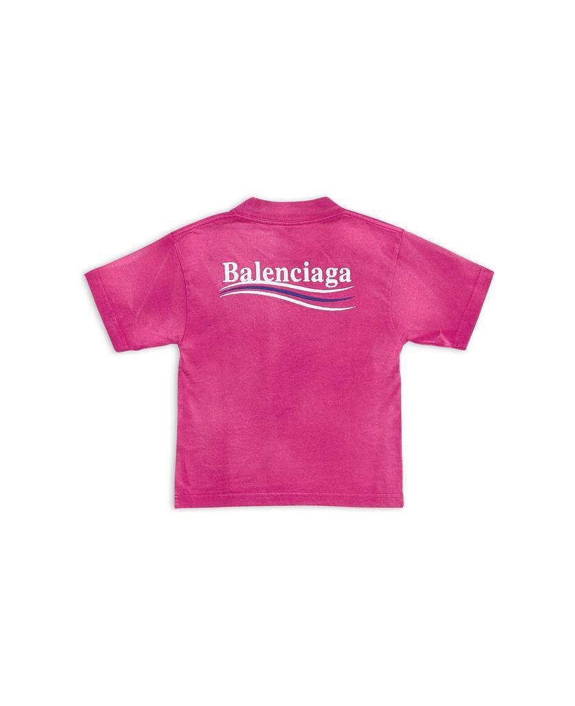 商品Balenciaga|Kids Political Campaign T-shirt In Fuchsia Cotton,价格¥1295,第4张图片详细描述
