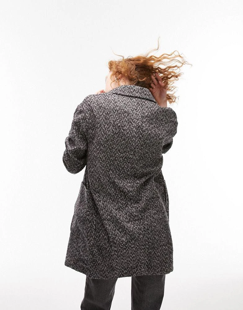 商品Topshop|Topshop textured short coat in grey,价格¥379,第2张图片详细描述