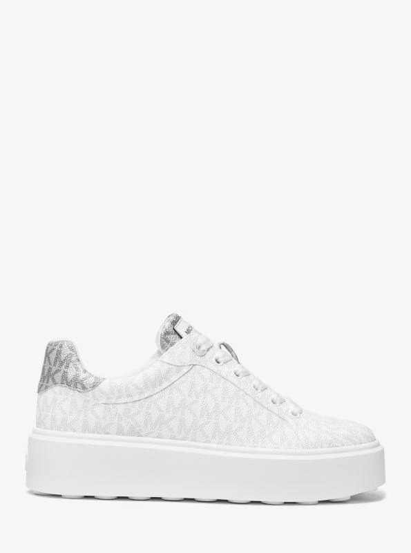 商品Michael Kors|Romey Metallic Two-Tone Signature Logo Platform Sneaker,价格¥609,第2张图片详细描述