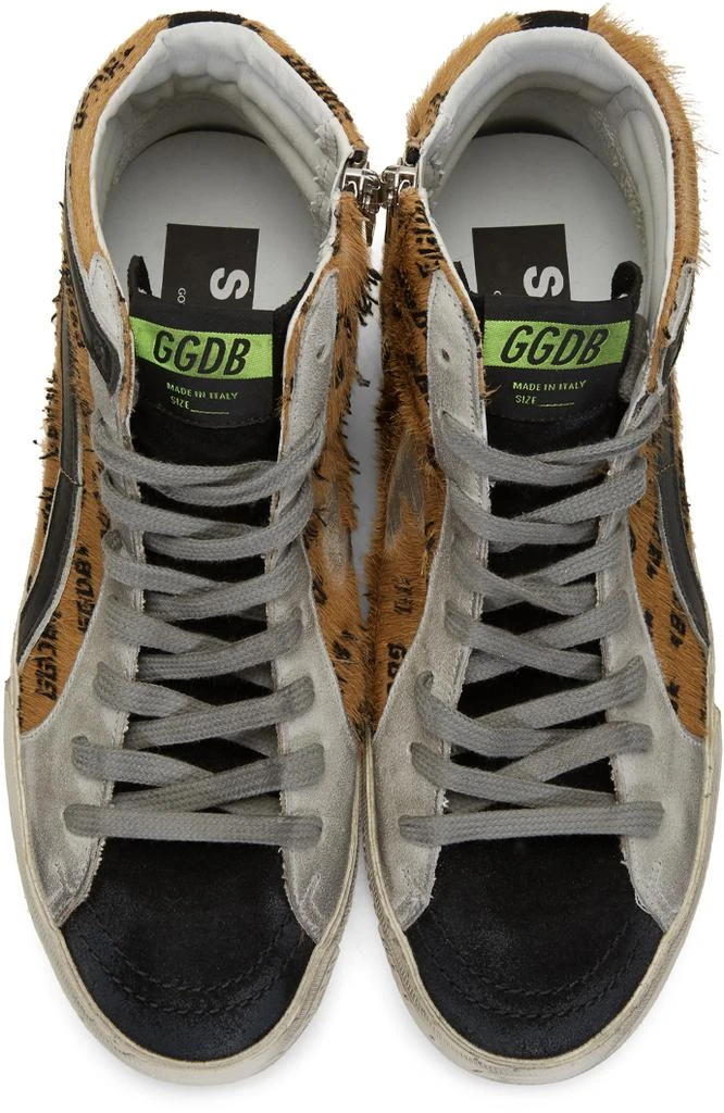 商品Golden Goose|Brown & Black Pony All-Over Slide Sneakers,价格¥2456,第5张图片详细描述