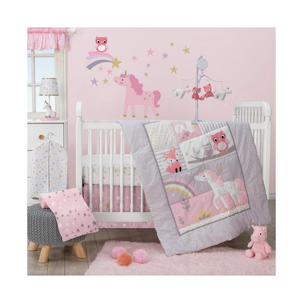 商品Bedtime Originals|Rainbow Unicorn Pink/Purple/Gold Stars Diaper Stacker,价格¥112,第3张图片详细描述