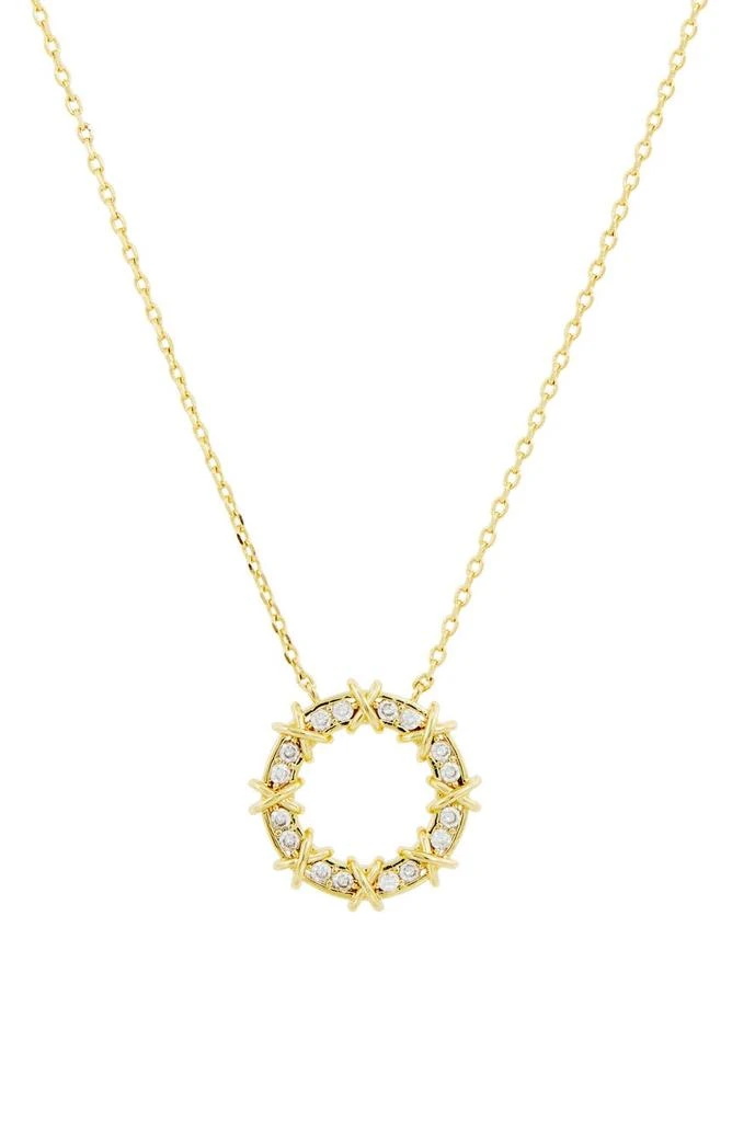 商品Savvy Cie Jewels|18K Gold Plated Cubic Zirconia X & O Pendant Necklace,价格¥186,第1张图片