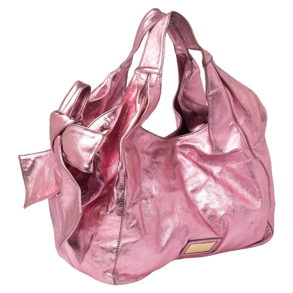 商品[二手商品] Valentino|Valentino Metallic Pink Leather Nuage Bow Tote,价格¥1372,第3张图片详细描述