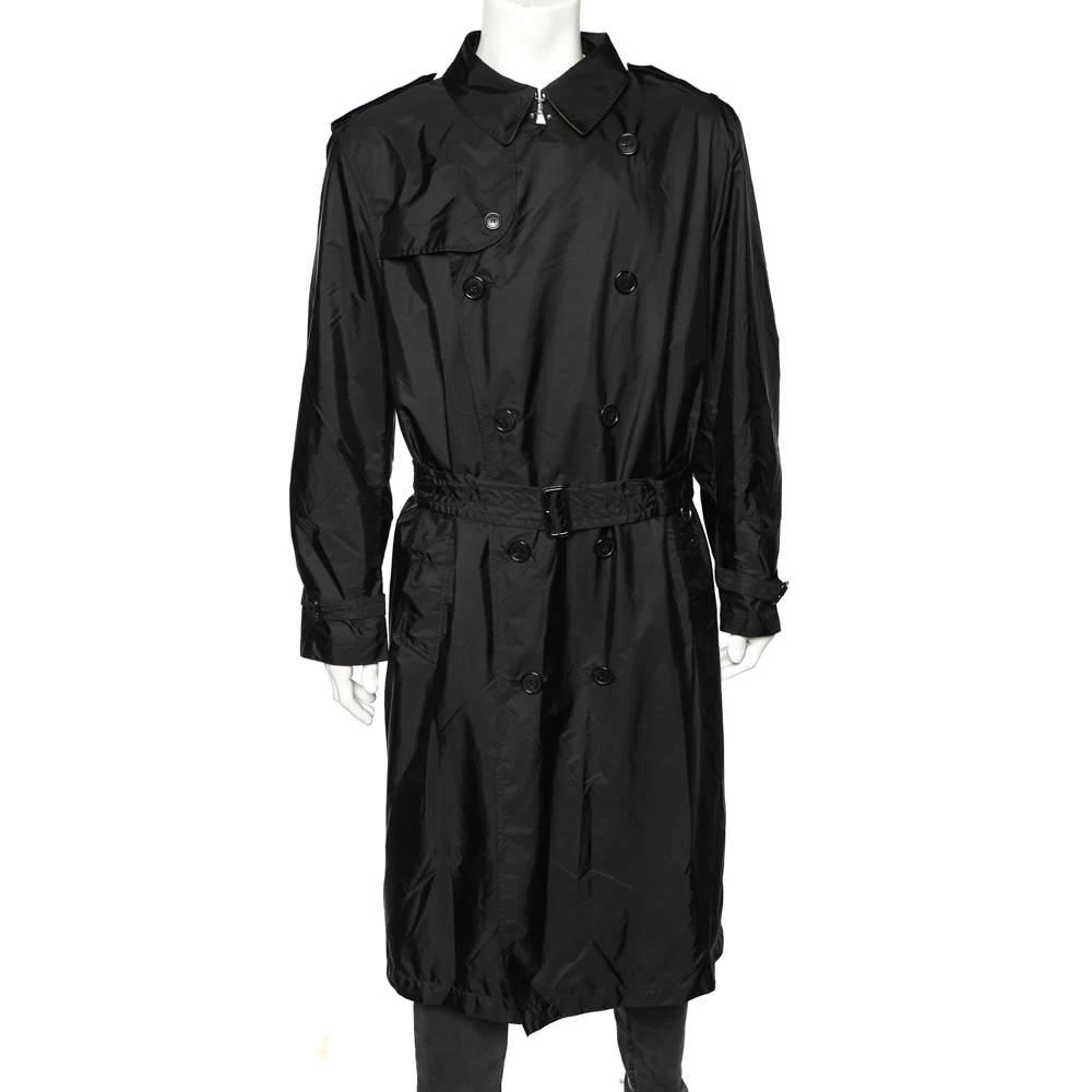 商品[二手商品] Burberry|Burberry Black Taffeta Double Breasted Long Coat XL,价格¥2568,第1张图片