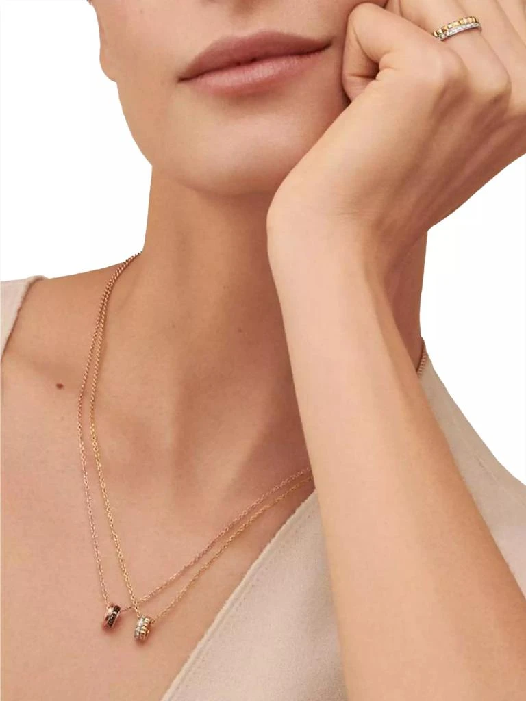 商品Boucheron|Unisex Quatre Classique 18K Rose Gold &amp; PVD Mini Pendant Necklace,价格¥14813,第2张图片详细描述