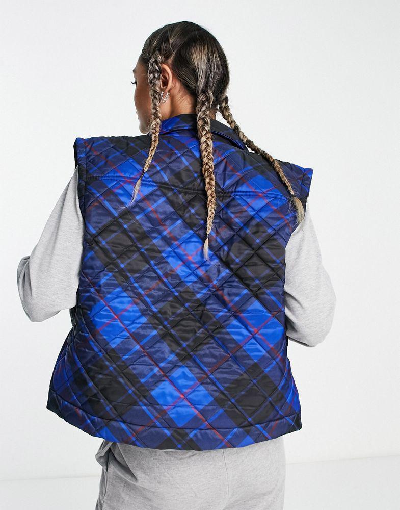 Polo Ralph Lauren insulated gilet vest in blue and black plaid商品第2张图片规格展示
