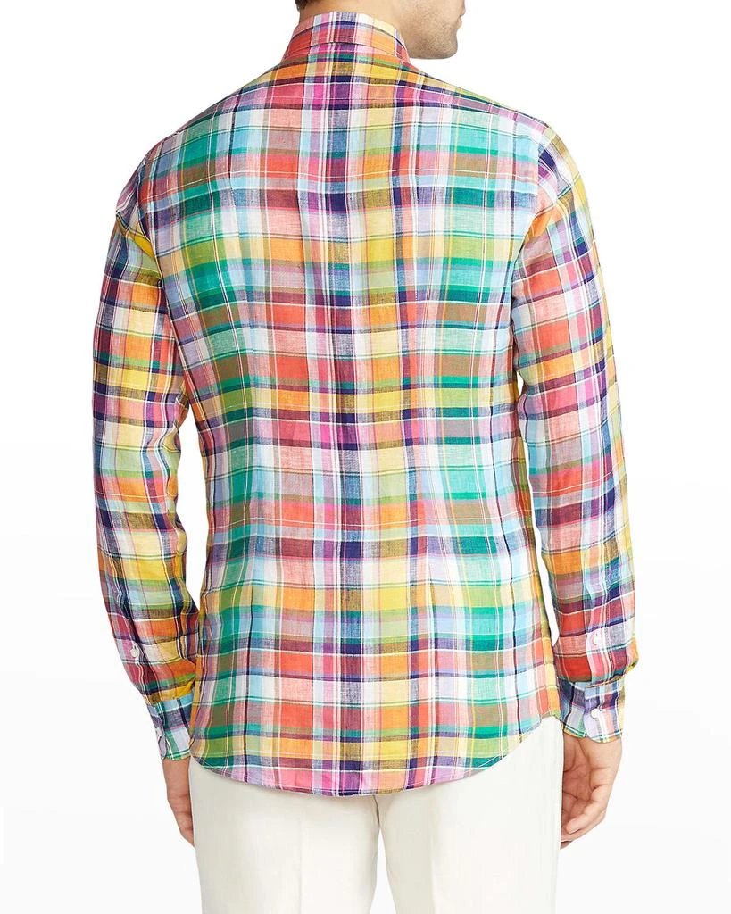 商品Ralph Lauren|Men's Aston Plaid Linen Sport Shirt,价格¥2672,第4张图片详细描述