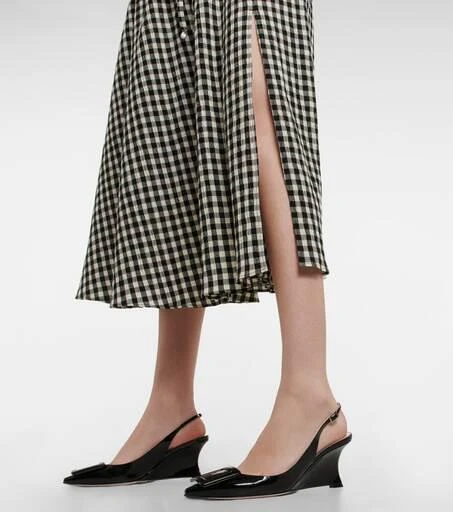商品Roger Vivier|Viv' in the City坡跟皮革高跟鞋,价格¥9548,第4张图片详细描述