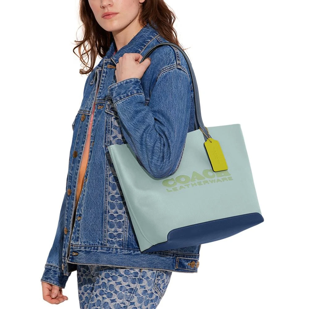 商品Coach|Colorblock Leather Kia Tote,价格¥1127,第3张图片详细描述
