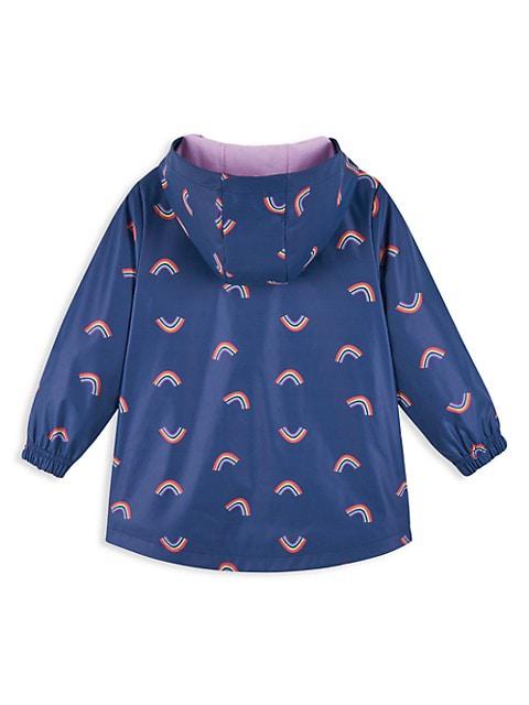 Little Girl's Rainbow Print Rain Jacket商品第3张图片规格展示