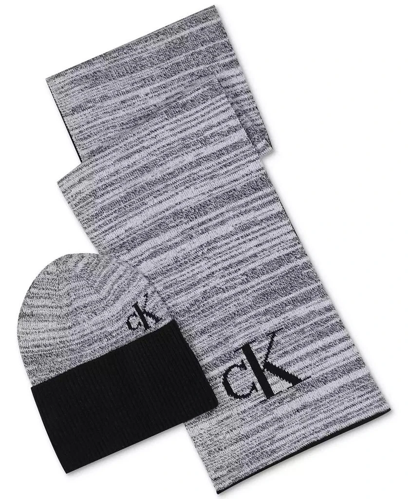 商品Calvin Klein|Men's Marled Scarf & Beanie Hat Gift Set,价格¥304,第1张图片