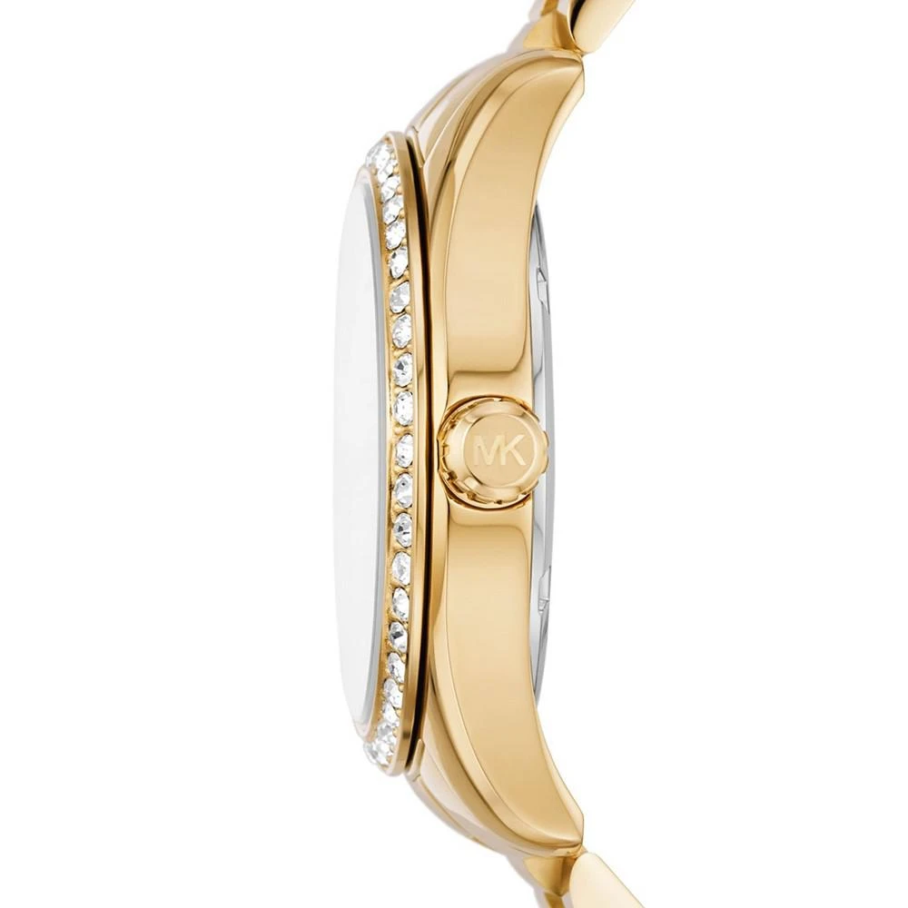 商品Michael Kors|Women's Lexington Three-Hand Gold-Tone Stainless Steel Watch 38mm and Jewelry Gift Set,价格¥2975,第2张图片详细描述