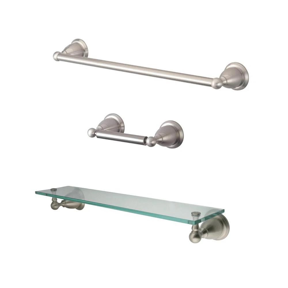 商品Kingston Brass|Heritage 3-Pc. Bathroom Accessories Set in Brushed Nickel,价格¥1782,第1张图片
