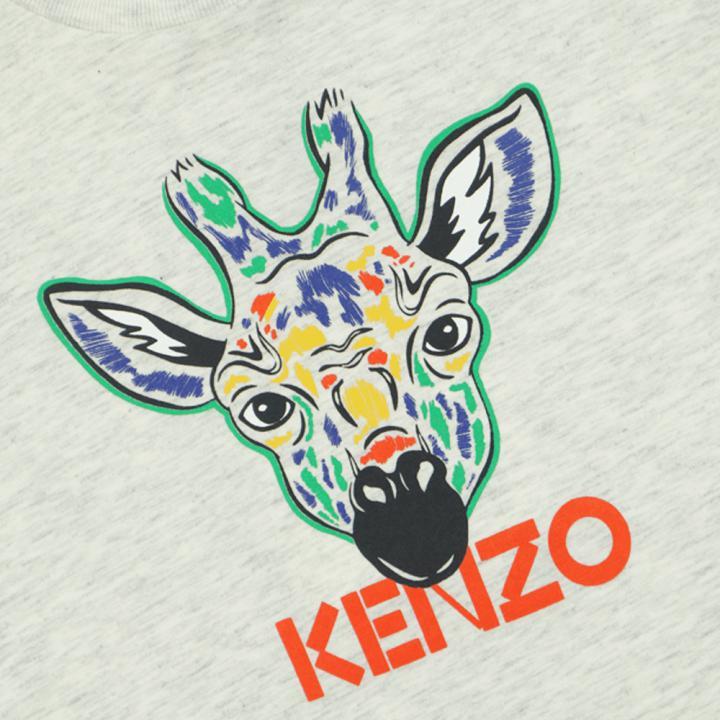 商品Kenzo|Grey Marl Giraffe Logo T Shirt,价格¥404-¥448,第4张图片详细描述