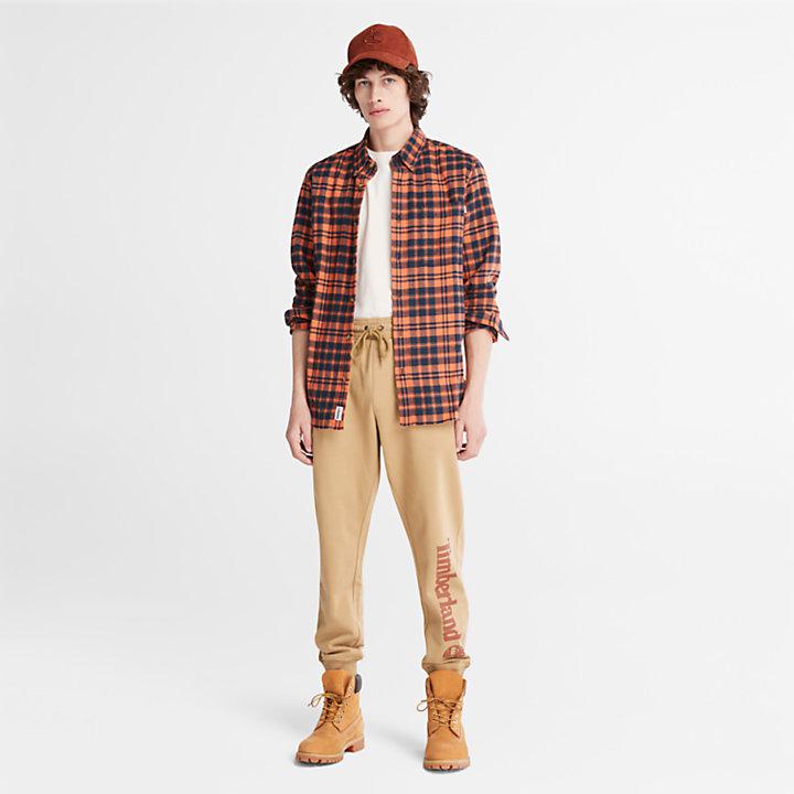 Flannel Checked Shirt for Men in Orange商品第3张图片规格展示
