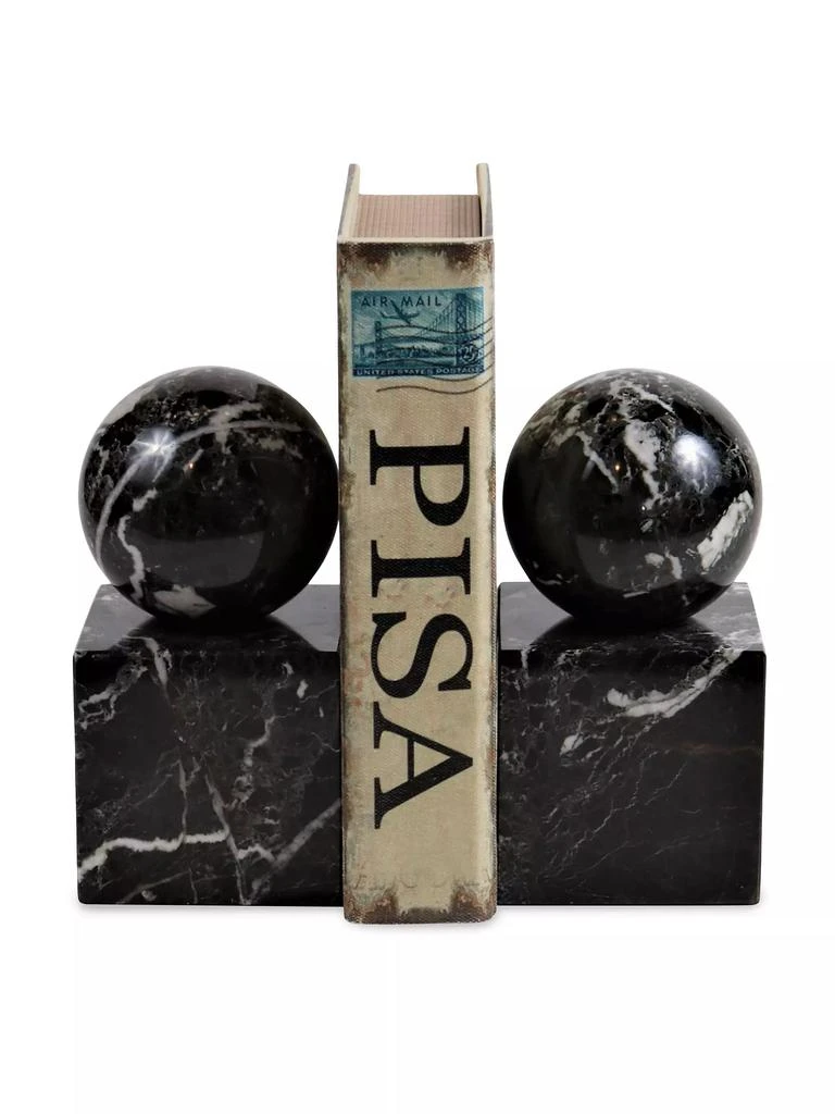 商品Marble Crafter|Apollo Marble Ball On Cube Bookends,价格¥1567,第1张图片