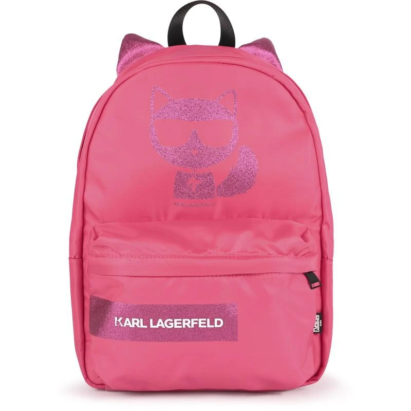 商品Karl Lagerfeld Paris|Glittery choupette the cat backpack with ears in pink,价格¥1489,第1张图片