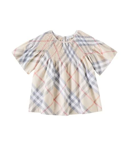 商品Burberry|KG5 Cali checked cotton top,价格¥2657,第1张图片