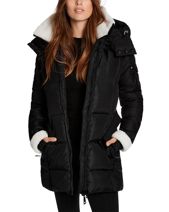 商品SAM.|Courtney Shearling Trim Hooded Puffer Coat,价格¥3930,第5张图片详细描述