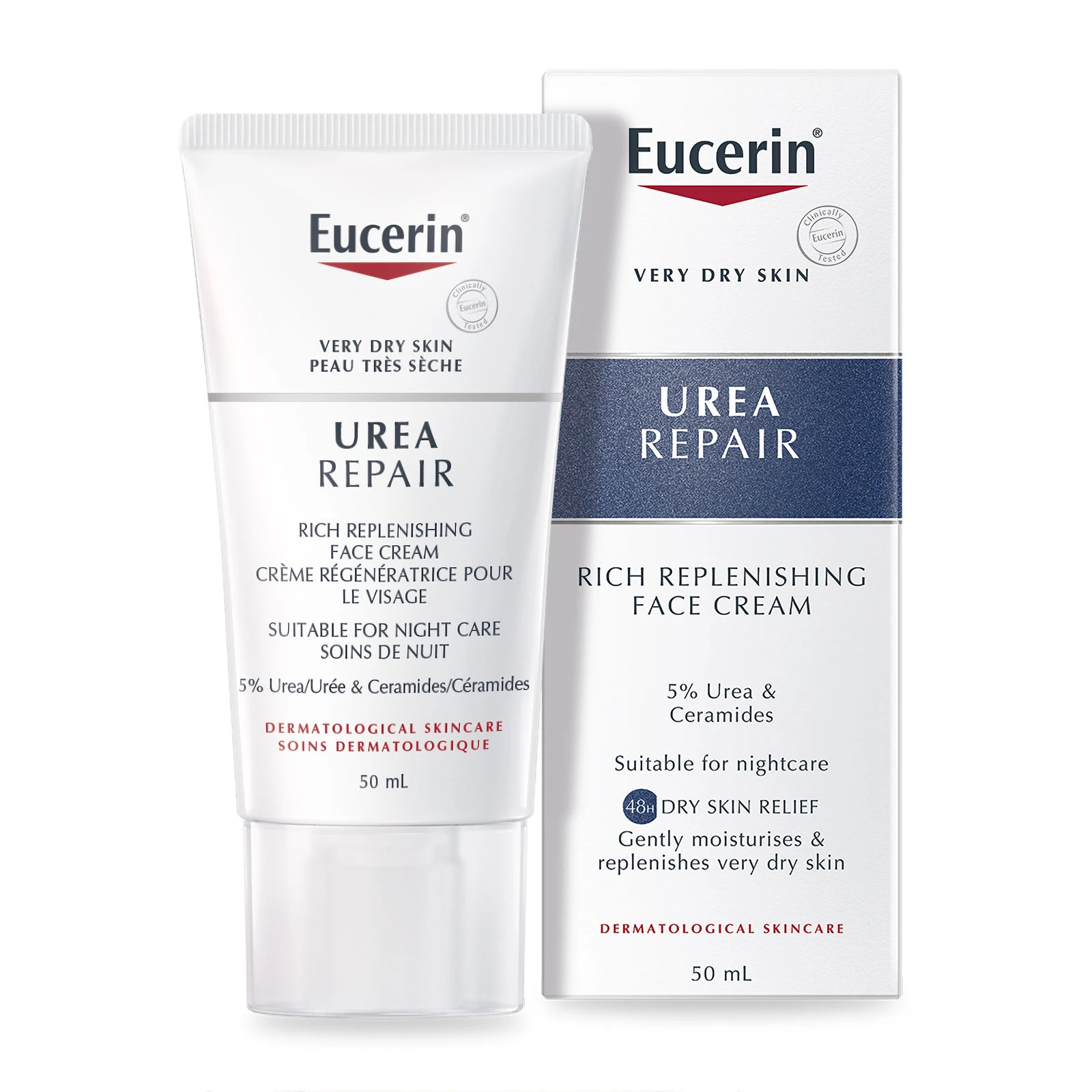 商品Eucerin|Eucerin 优色林 抗干燥保湿舒润晚霜 5%尿素 50ml,价格¥169,第1张图片