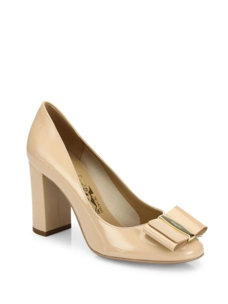 商品Salvatore Ferragamo|Elinda Leather Bow Pumps,价格¥2676,第1张图片