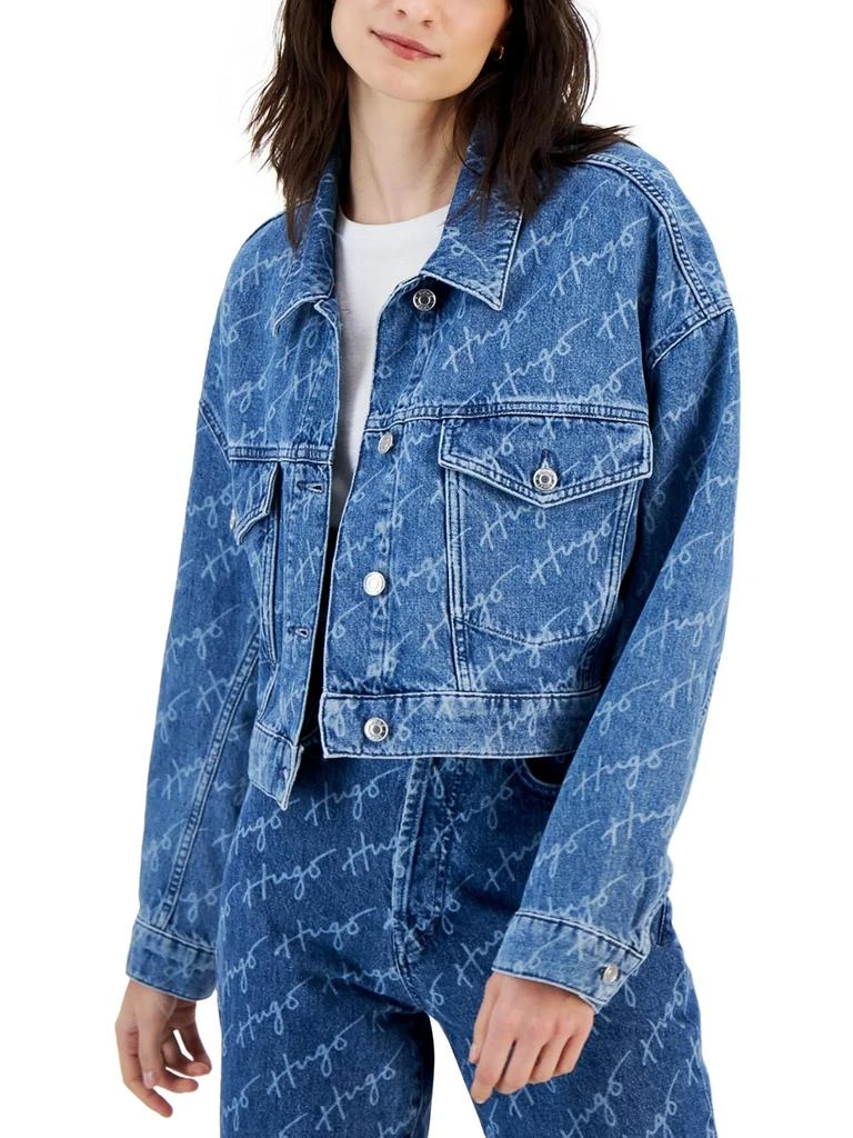 商品Hugo Boss|Womens Logo Denim Denim Jacket,价格¥628,第1张图片