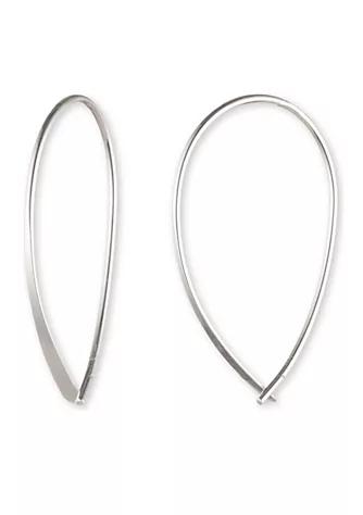Silver-Tone Metal Threader Earrings商品第1张图片规格展示
