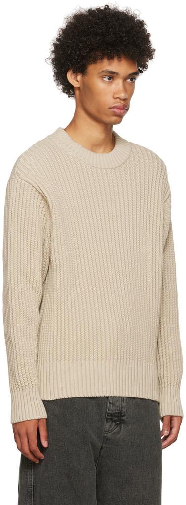 Beige Organic Cotton Sweater商品第2张图片规格展示