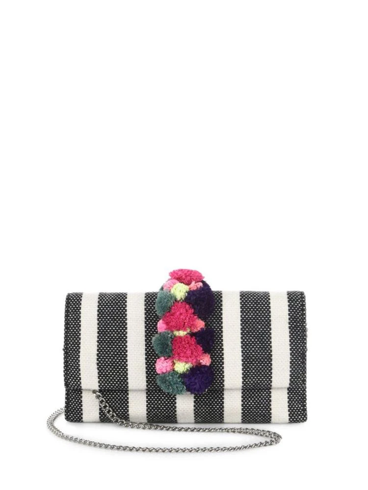 商品Loeffler Randall|Pom-Pom 毛绒装饰条纹链条包,价格¥759,第1张图片