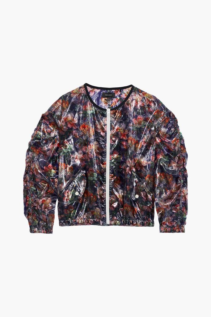 Ophia ruched floral-print shell bomber jacket商品第1张图片规格展示