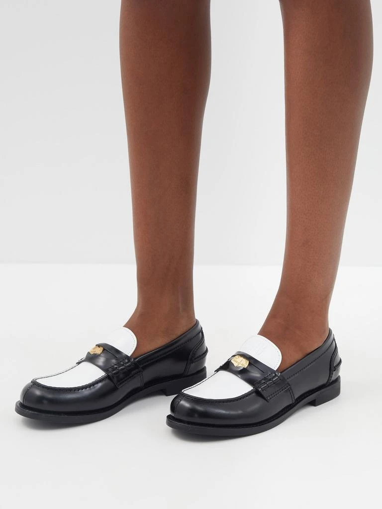 商品Miu Miu|Two-tone patent-leather penny loafers,价格¥7922,第3张图片详细描述