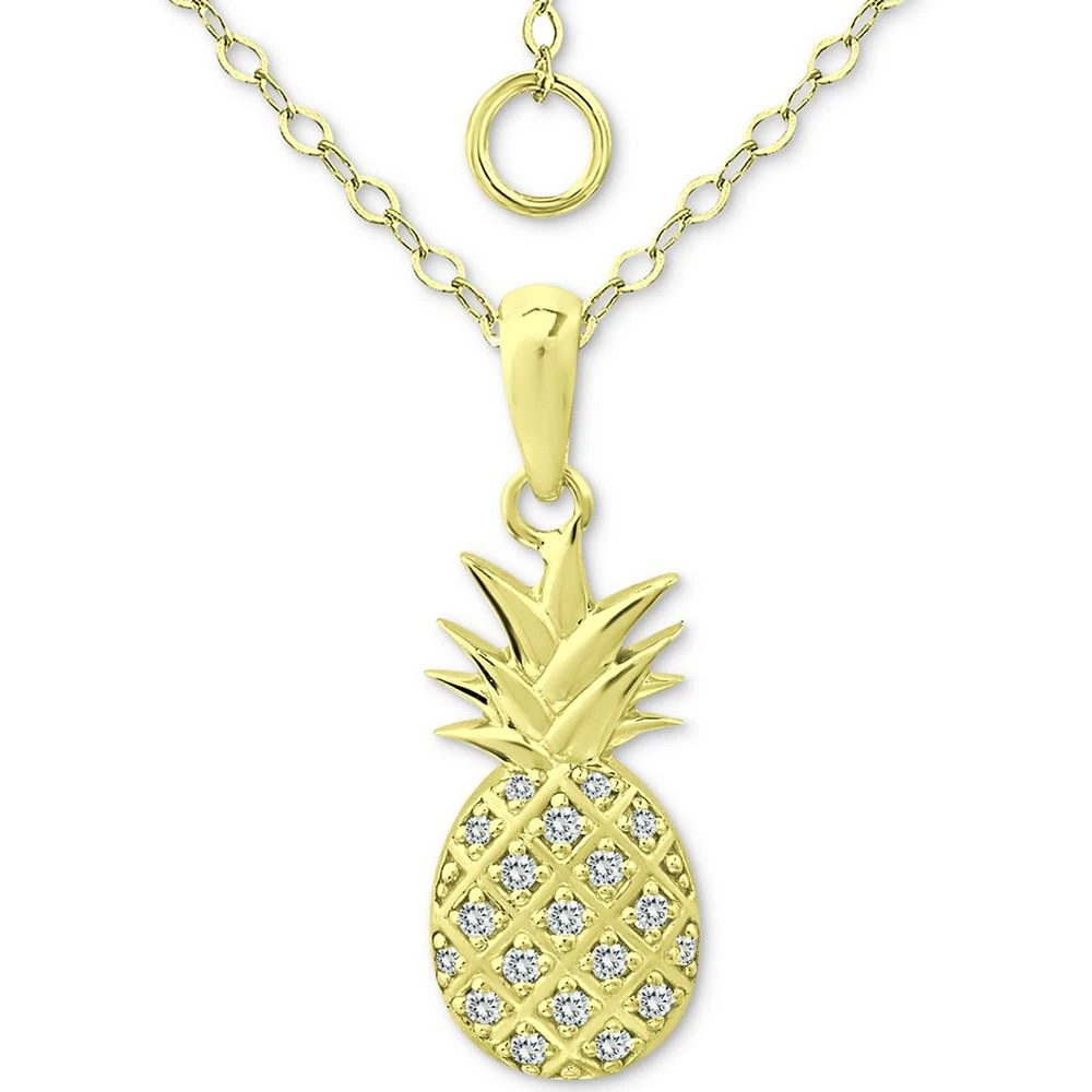 商品Giani Bernini|Cubic Zirconia Pineapple Pendant Necklace in 18k Gold-Plated Sterling Silver, 16" + 2" extender, Created for Macy's,价格¥238,第3张图片详细描述