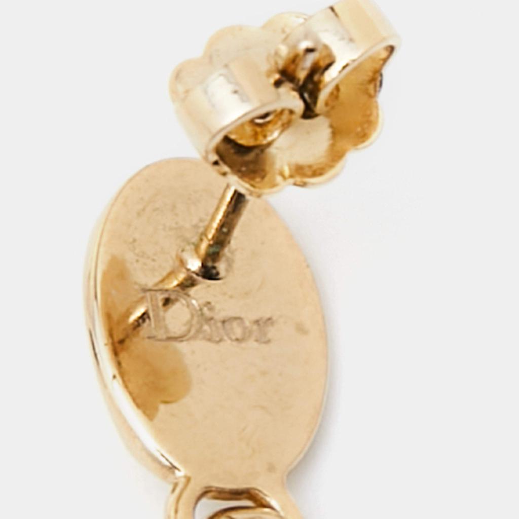 Dior Heart Gold Tone Metal Drop Earrings商品第4张图片规格展示