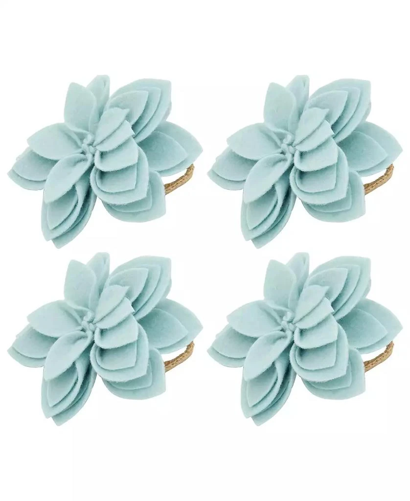 商品Saro Lifestyle|Felt Blossom Napkin Ring Set of 4,Set,价格¥142,第2张图片详细描述