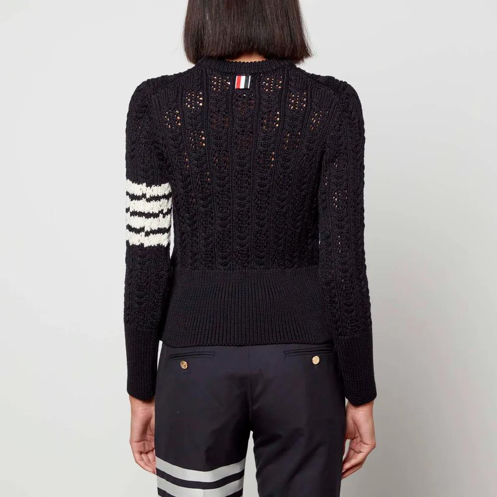 Thom Browne Women's Pullover With 4 Bar In Irish Pointelle Cable商品第2张图片规格展示