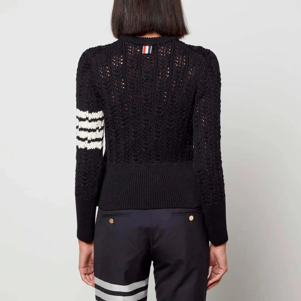 商品Thom Browne|Thom Browne Women's Pullover With 4 Bar In Irish Pointelle Cable,价格¥3806,第2张图片详细描述