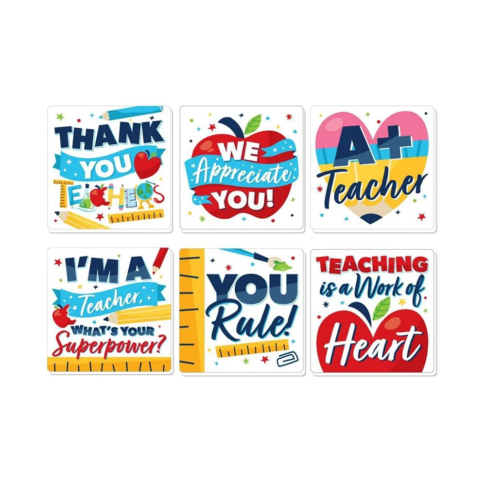 商品Big Dot of Happiness|Thank You Teachers - Teacher Appreciation Decor - Drink Coasters - Set of 6,价格¥119,第1张图片