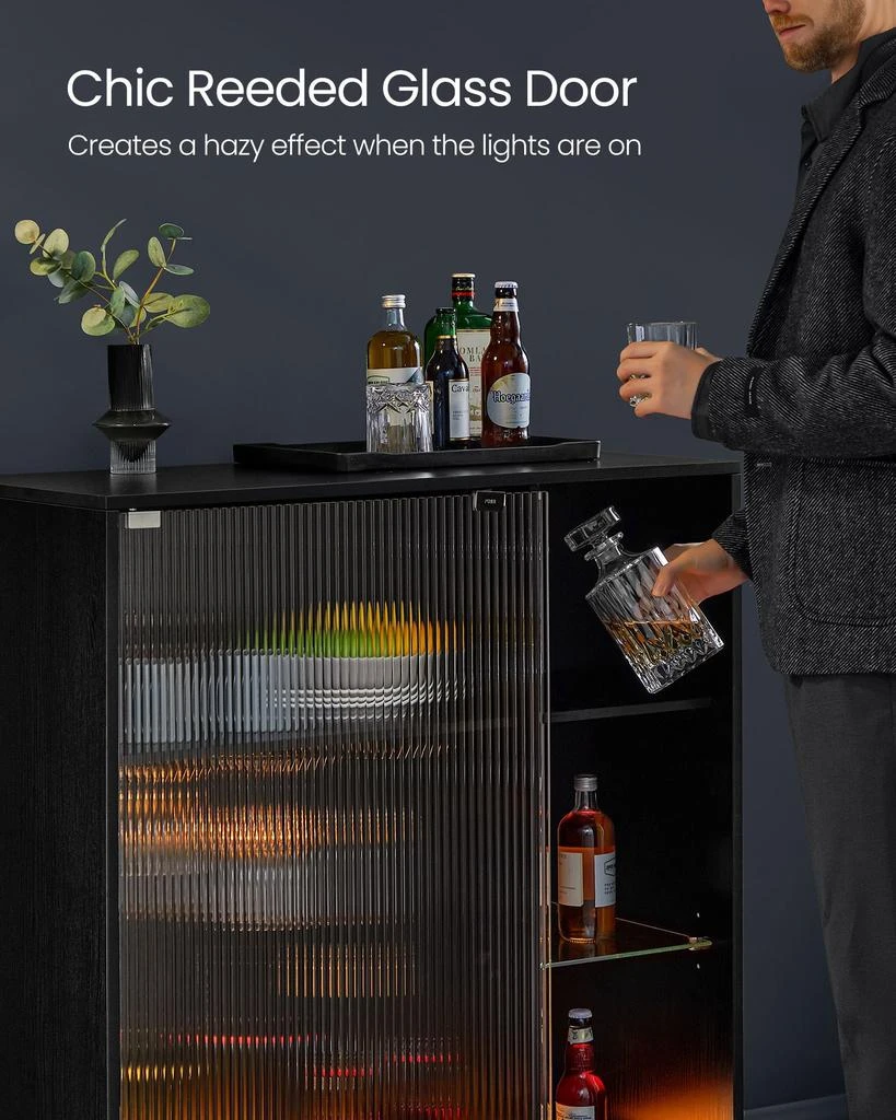 商品BreeBe|LED Sideboard Cabinet with Wine Storage,价格¥1745,第4张图片详细描述