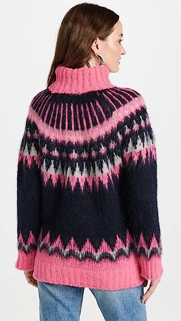 商品Naadam|羊驼毛费尔岛风印花高领上衣,价格¥1490,第3张图片详细描述