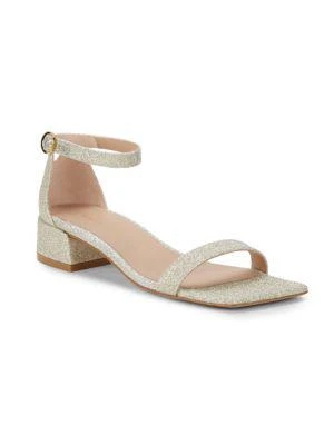 商品Stuart Weitzman|Nudist June Glitter Sandals,价格¥865,第2张图片详细描述