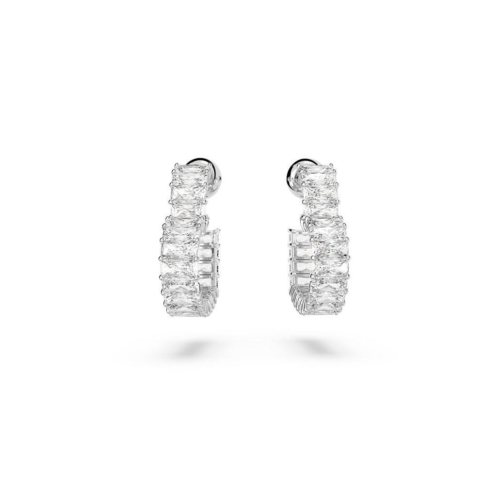 商品Swarovski|Crystal Heart Small Matrix Hoop Earrings,价格¥1181,第6张图片详细描述