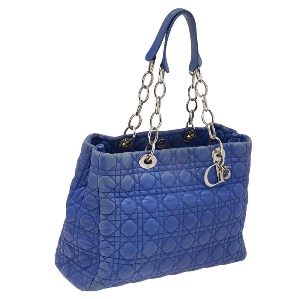 商品[二手商品] Dior|Dior Blue Cannage Leather Large Soft Lady Dior Shopping Tote,价格¥3164,第3张图片详细描述