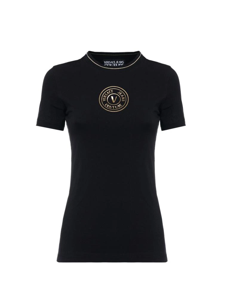 商品Versace|VERSACE JEANS COUTURE T-SHIRT WITH SMALL V-EMBLEM PRINT,价格¥576,第1张图片