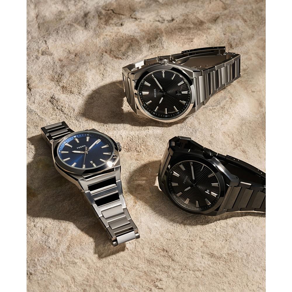 商品Fossil|Men's Everett Silver-Tone Stainless Steel Bracelet Watch 42mm,价格¥1163,第6张图片详细描述