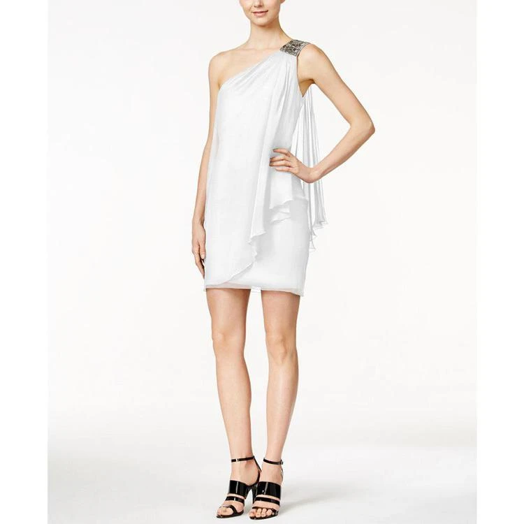 商品Calvin Klein|One-Shoulder Draped Sheath Dress,价格¥1263,第1张图片