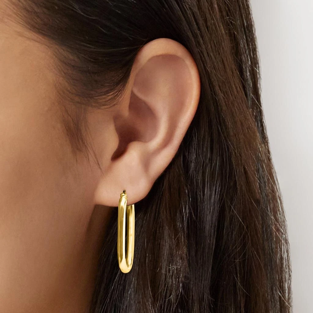 商品Canaria Fine Jewelry|Canaria 10kt Yellow Gold Oval Hoop Earrings,价格¥1581,第4张图片详细描述