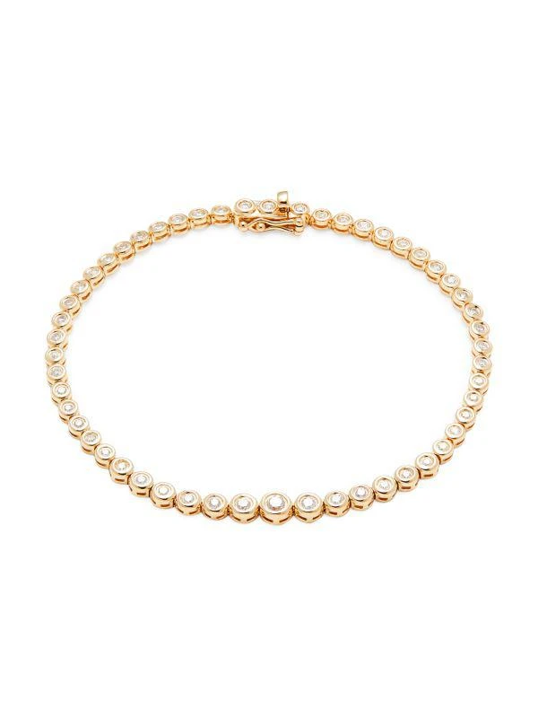 商品Saks Fifth Avenue|14K Yellow Gold & 1 TCW Diamond Bezel Tennis Bracelet,价格¥14861,第1张图片