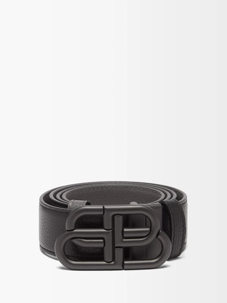 商品Balenciaga|BB-buckle reversible leather belt,价格¥4172,第1张图片